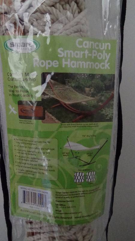 lot 4136 image: Smart Solar 50404-NTP Cancun Premium Double Rope Hammock - Natural
