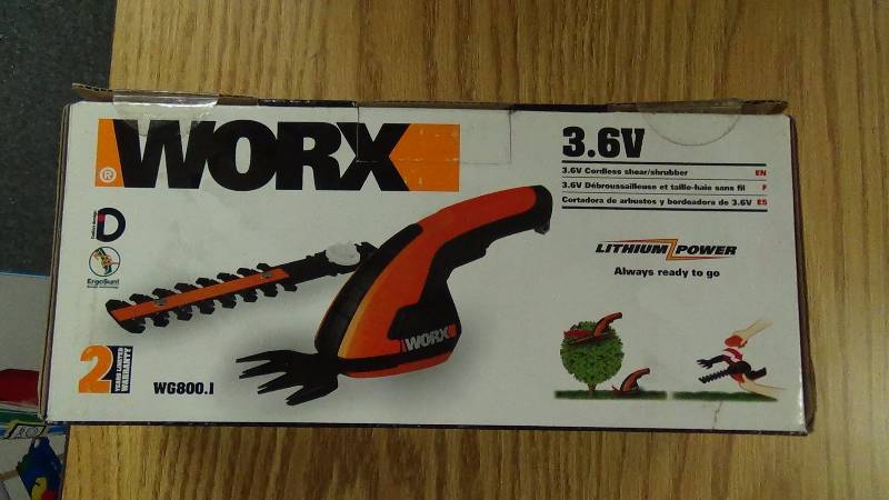 lot 4115 image: WORX 3.6V Li-Ion Cordless ShearShrubber, WG800.1