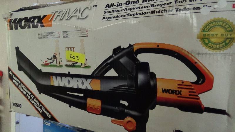 lot 4024 image: WORX TriVac WG500 12 amp All-in-One Electric BlowerMulcherVacuum