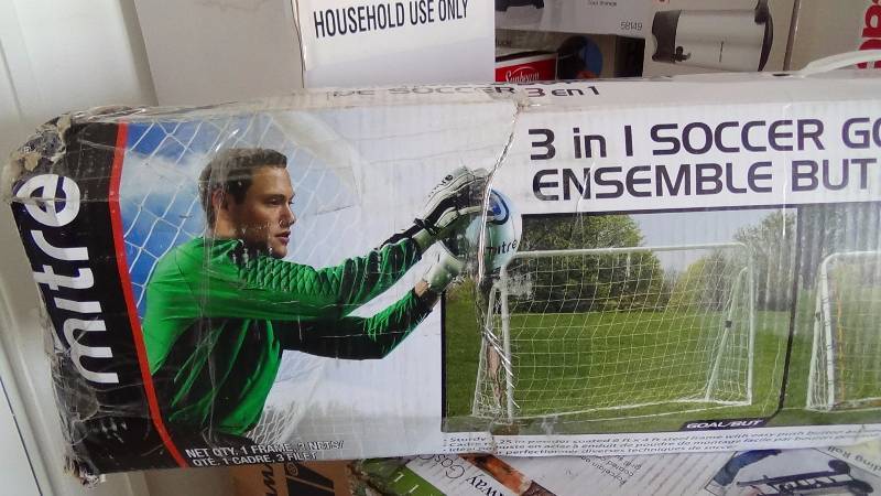 lot 4152 image: Mitre 3-in-1 Soccer Goal and Trainer