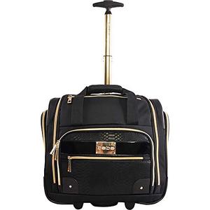 lot 3515 image: BEBE Womens Evans Wheeled Under The Seat Carry On Bag, Black Croc, One Size