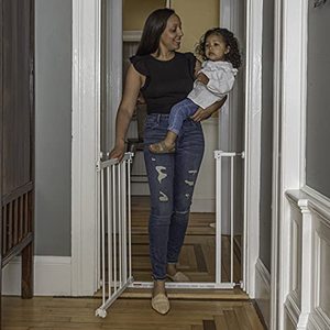 lot 3525 image: Summer Everywhere Extra Wide Walk-Thru Safety Gate Safety Baby Gate, Fits Openings 28.75-39.75 Wide, Metal, for Doorways & Stairways, 30 Tall, White, One Size
