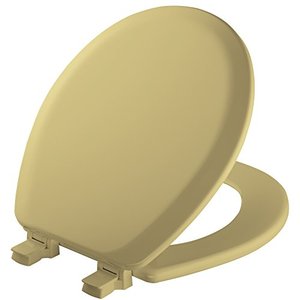 lot 3561 image: MAYFAIR 41EC 031 Cameron Toilet Seat will Never Loosen and Easily Remove, ROUND, Durable Enameled Wood, Harvest Gold