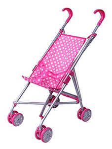 lot 3564 image: Baby Doll Stroller, Precious Toys Doll Stroller for Toddlers and 2 Year Old Girls and Older, Pink & White Pokla Dots, Gifts for Toddlers and Girls Ages 2