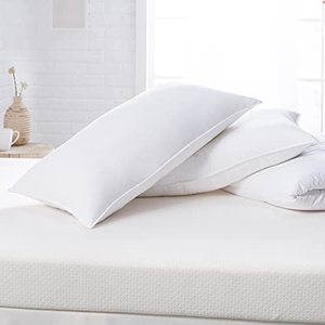 lot 3571 image: Amazon Basics Down Alternative Bed Pillows - Medium Density, King, 2-Pack