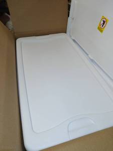 lot 3583 image: Sterilite 56 Qt.53 L Wheeled Latching Box Clears, Quart, White, 4 Piece