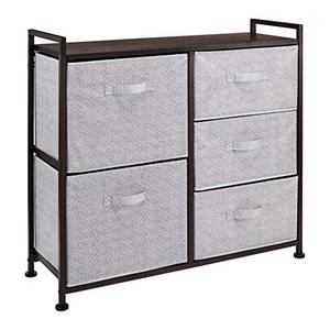 lot 3584 image: Amazon Basics Fabric 5-Drawer Storage Organizer Unit for Closet, Bronze