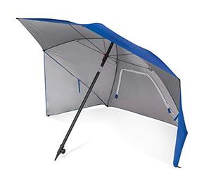 lot 3594 image: Sport-Brella Ultra SPF 50 Angled Shade Canopy Umbrella for Optimum Sight Lines at Sports Events (8-Foot), Blue