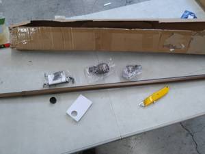 lot 3622 image: Decopolitan Ball Single Telescoping Drapery Rod Set, 36-72-Inches, White