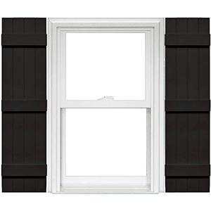 lot 3638 image: Mid America Board and Batten 14 4 Board Joined Vinyl Standard Shutter (1 Pair) - 14 x 67 002 Black