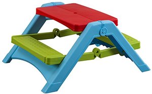 lot 3646 image: PalPlay Foldable Picnic Table, RedGreenBlue
