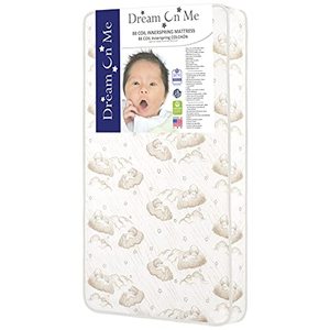 lot 3651 image: Dream On Me Twilight 5 80 Coil Inner Spring Crib and Toddler Mattress I Greenguard Gold Certified I JPMA Certified, Brown Clouds