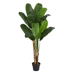 lot 3655 image: Nearly Natural 5576 4 Double Stalk Banana Tree Artificial Plant Green