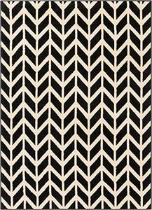 lot 3659 image: Well Woven Miami Bourban Chevron Black Modern Area Rug 5 X 7