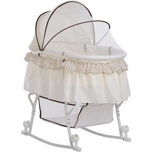 lot 3671 image: Dream On Me Lacy Portable 2-in-1 Bassinet And Cradle, Cream