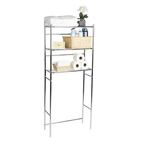 lot 3676 image: Mind Reader 3 Tier Toilet Rack, Silver