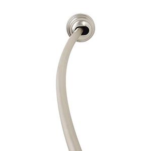 lot 3698 image: Zenna Home NeverRust Rustproof Aluminum Tension Mount Curved Shower Rod, 50-72, Satin Nickel