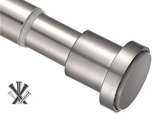 lot 3700 image: BRIOFOX Tension Curtain Rod 43-73 Inches, Rust-Resistance Shower Curtain Rod for Windows or Doorways, Matte Nickel