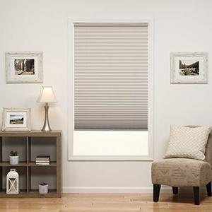 lot 3701 image: DEZ Furnishings QDLG300640 Cordless Light Filtering Pleated Shade, 30W x 64L Inches, Silver Gray