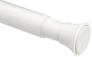 lot 3706 image: Amazon Basics Tension Curtain Rod, Adjustable 54-90 Width - White, Classic Finial