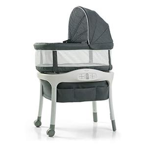 lot 3733 image: Graco Sense2Snooze Bassinet with Cry Detection Technology  Baby Bassinet Detects and Responds to Babys Cries to Help Soothe Back to Sleep, Ellison , 19 D x 26 W x 41 H Inch (Pack of 1)
