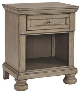 lot 3740 image: Signature Design by Ashley Lettner Nightstand, 2 Drawer, Light Gray