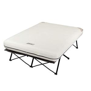 lot 3745 image: Coleman Camping Cot, Air Mattress, and Pump Combo  Folding Camp Cot and Air Bed with Side Tables and Battery Operated Pump