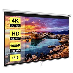 lot 3749 image: VIVOHOME 100 Inch Manual Pull Down Projector Screen, 169 HD Retractable Widescreen for Movie Home Theater Cinema Office Video Game