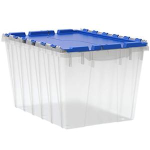 lot 3755 image: Akro-Mils 66486CLDBL 12-Gallon Plastic Storage KeepBox with Attached Lid, 21-12-Inch by 15-Inch by 12-12-Inch, Semi Clear
