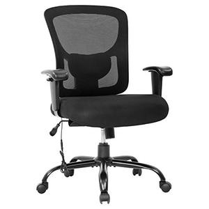 lot 3787 image: Big and Tall Office Chair 400lbs Cheap Desk Chair Mesh Computer Chair with Lumbar Support Wide Seat Adjust Arms Rolling Swivel High Back Task Executive Ergonomic Chair for Women Men,Black