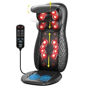 lot 3797 image: Back Massager with Heat, RENPHO Chair Massage Pad, Shiatsu and Rolling Back and Neck Massager for Chair, Massage Cushion with Heat, Height Adjustable Massage Seat, for Shoulders, Full Body