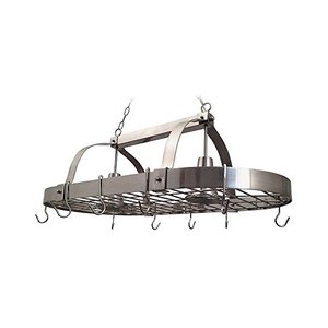 lot 3801 image: Elegant Designs PR1000-BSN Pot Rack Light, Brushed Nickel