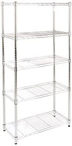 lot 3805 image: Amazon Basics 5-Shelf Adjustable, Heavy Duty Storage Shelving Unit (350 lbs loading capacity per shelf), Steel Organizer Wire Rack, Chrome (36L x 14W x 72H)
