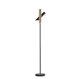 lot 3809 image: Adesso 4079-01 Vega LED Torchiere, 68 in, 24W, Black Finish, 1 Floor Lamp