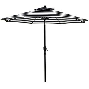 lot 3851 image: Sunnyglade 9 Patio Umbrella Outdoor Table Umbrella with 8 Sturdy Ribs (Black and White)