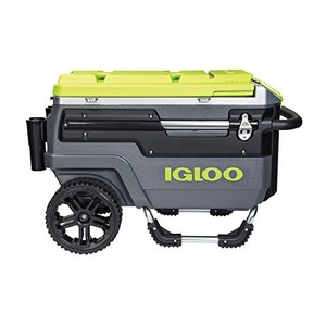 lot 3884 image: Igloo Trailmate Journey 70 Qt Cooler , CharcoalAcid GreenChrome
