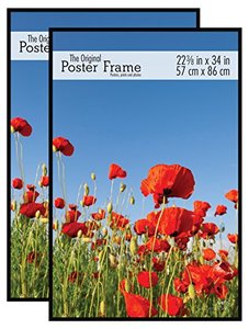 lot 3886 image: MCS Original Poster Frame, 22.375 x 34 Inch, Black, Set of 2