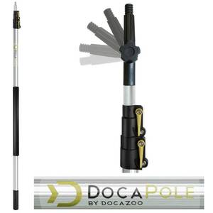 lot 3893 image: DocaPole 5-12 foot Extension Pole - Multi-Purpose Telescopic Pole  Light Bulb Changer  Paint Roller  Feather Duster Pole  Telescoping Pole for Window Cleaning, Gutter Cleaning & Hanging L