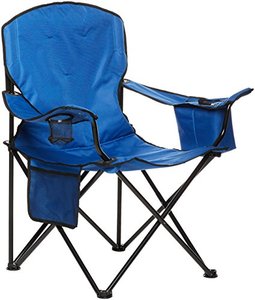lot 3902 image: Amazon Basics Extra Large Padded Folding Outdoor Camping Chair with Bag - 38 x 24 x 36 Inches, Blue
