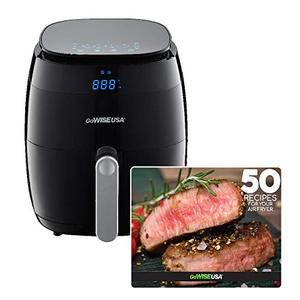 lot 36471 image: GoWISE USA 5.0-Quart 1500-Watt Digital Air Fryer with 8 Presets, GW22821-S  50 Recipes (Black)