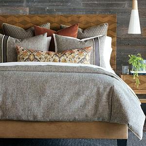 lot 36472 image: Eastern Accents Muir Luxury Mid Century Neutral Woven King, 7 Piece Bed Set