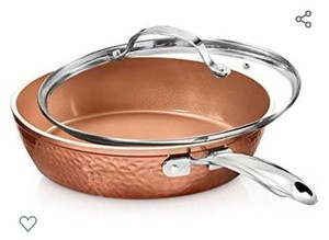 lot 47580 image: Gotham Steel 12�� Nonstick Fry Pan DAMAGED DENTED PAN AND LID