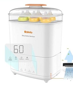lot 47751 image: Bololo  Baby Bottle Ster-lizer and Dryer Ster-lizer for Baby Bottles��Breast Pump��Cups.  600W Stronger Power  LED Touch Screen  Auto Shut-Off