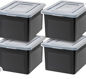 lot 47764 image: USA Letter & Legal Size Plastic Storage Bin Tote