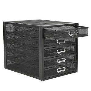 lot 47775 image: Mind Reader 5 Drawer Storage Cabinet, Heavy Duty Multi