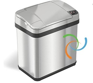 lot 47776 image: iTouchless 2.5 Gallon Bathroom Touchless Trash Can