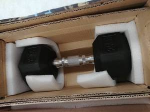 lot 47864 image: 25# rubber encased hex Dumbbell