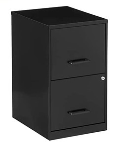 lot 47925 image: 18in 2 Drawer Smart File Cabinet,Black,USED,MISSING HANDLES