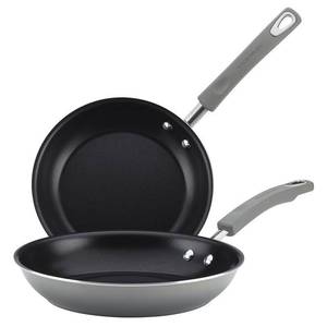 lot 47929 image: Rachael Ray - Classic Brights 2-Piece Frying Pan Set - Sea Salt Gray Gradient