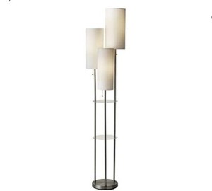 lot 47948 image: Adesso 4305-22 Trio Floor Lamp, 68.00 x 14.00 x 11.70 inches, Brushed Steel
